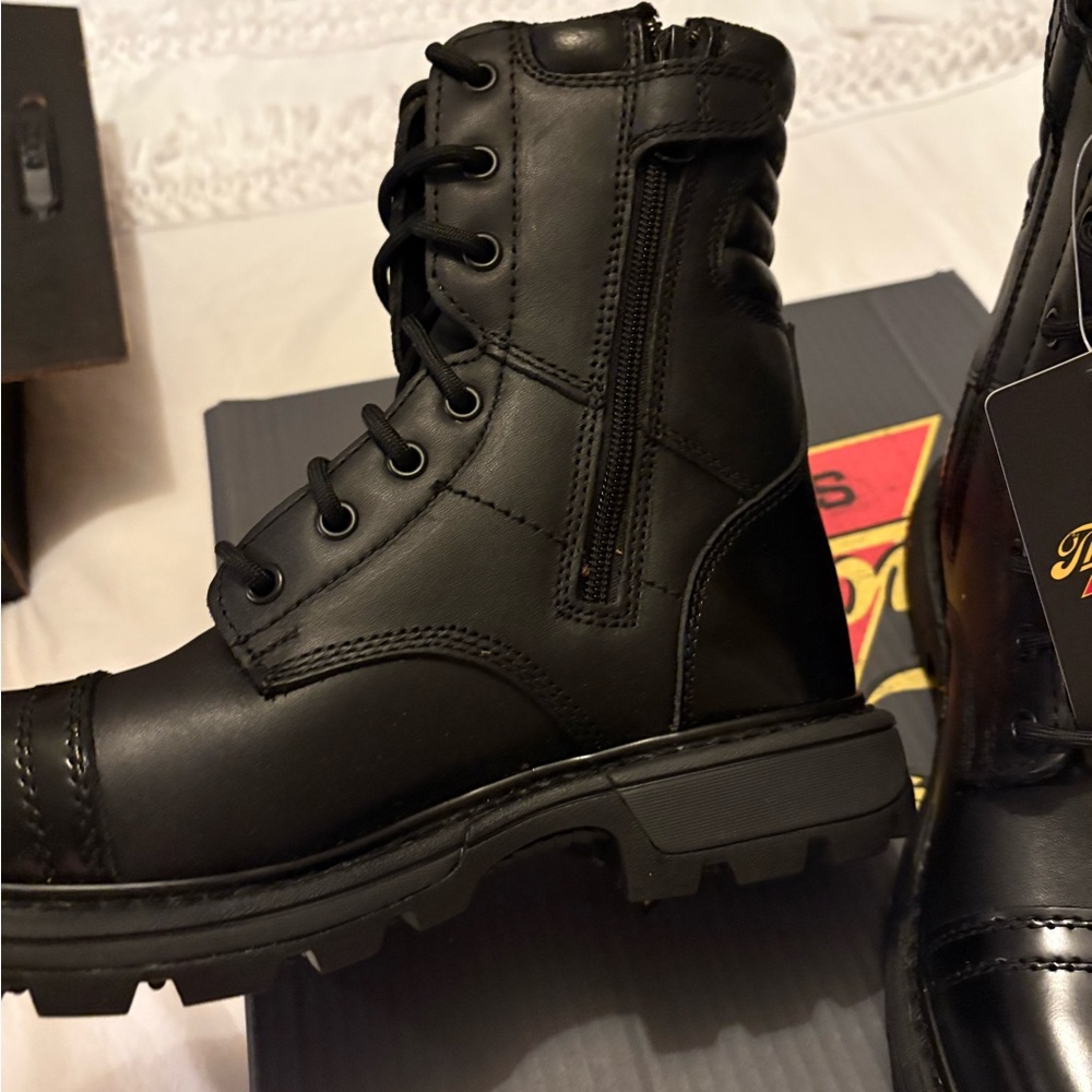 Rugged Black Women’s Leather Boots